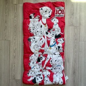 Vintage 1990s Disney 101 Dalmatians Youth Sleeping Bag RED Double Sided 54×28 A4